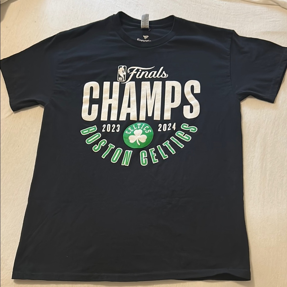 Fanatics Black and Green Boston Celtics Champs Tee